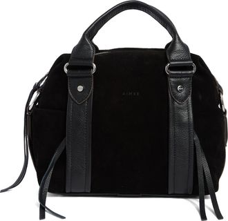 Aimée Sierra Satchel Bag in Black Suede at Nordstrom Rack