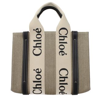 Chlo&eacute; Damess Woody stoffen handtas beige/zwart