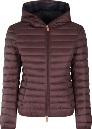 Save The Duck Hooded Padded Nylon Jacket With Logo Detail
