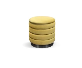Konte Design Puf de tela efecto terciopelo amarillo