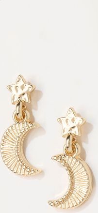 Fat Face FatFace Gold Tone Star Moon Earrings