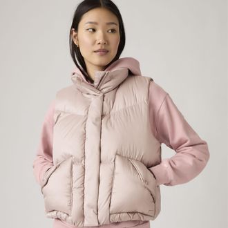 Levi's Western Bubble Vest - Womens - L - Pink / Sphinx