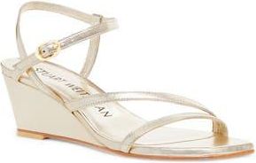 Stuart Weitzman Oasis 50 Wedge Sandal in Light Gold at Nordstrom Rack, Size 6.5