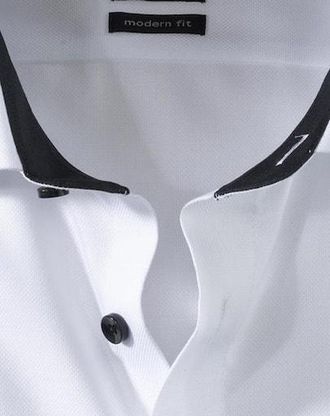 Olymp Businesshemd OLYMP Luxor modern fit, Herren, Gr. 37, N-Gr, weiss (wei&szlig;), Web, Obermaterial: 100% Baumwolle, Hemden Businesshemd