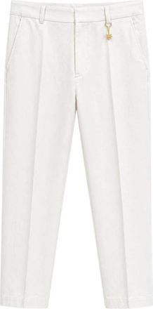 Manuel Ritz Logo-Bedel Broek - Heren - Slim Fit Broeken - Wit - L - Katoen - Broeken