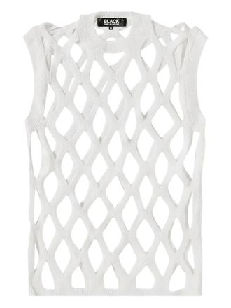 Comme Des Garçons open-knit vest - White