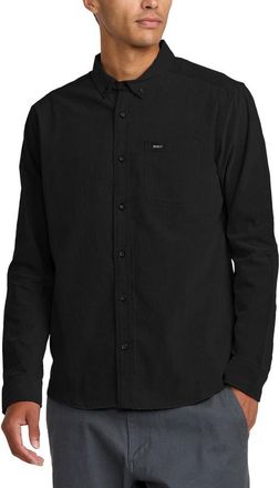 Rvca Thatll Do Stretch Cotton Blend Button-Down Shirt in Black New at Nordstrom, Size Xx-Large
