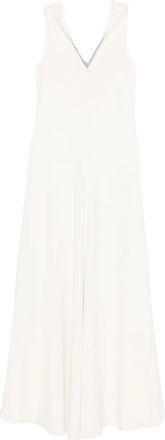 Brunello Cucinelli Abito lungo smanicato con scollo a V - Toni neutri