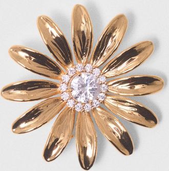 Maje Gold Rhinestone Flower Brooch - Maje