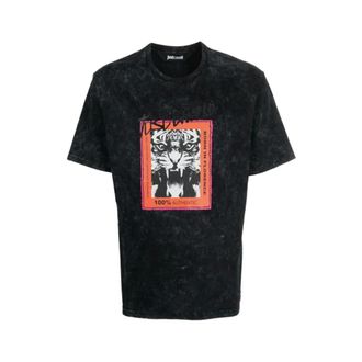 Just Cavalli T-Shirts, male, Black, Size: L T-shirt