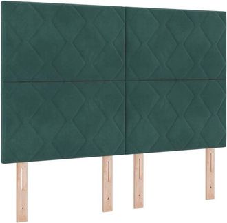 vidaXL Cabecero Montaje En La Pared Verde Oscuro 160 Cm Terciopelo Vidaxl