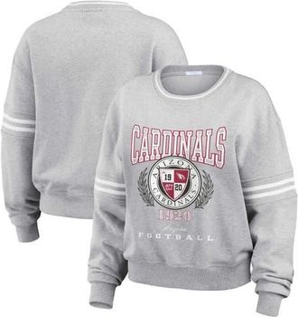 WEAR by Erin Andrews Womens WEAR by Erin Andrews Heather Gray Arizona Cardinals Cropped Pullover Sweatshirt at Nordstrom, Size Xx-Large