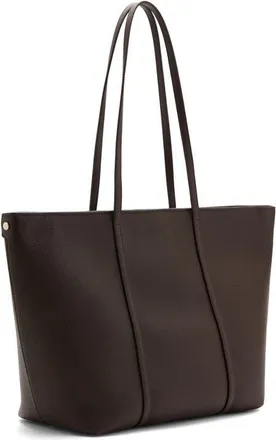 Mango Faux Leather Shopper Bag in Chocolate at Nordstrom