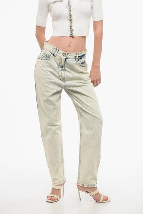 Balmain High-Waisted Acid-Wash Effect Jeans 17cm size 40