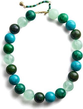 BaubleBar Jane Rainbow Semiprecious Beaded Necklace in Green Multi at Nordstrom