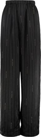 Balenciaga Wijde broek met achterzak - Dames - Wijde Broeken - Zwart - S - Broeken