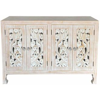 Wanderlust Deco Aparador De Madera De 4 Puertas 100,5x26x70h Cm