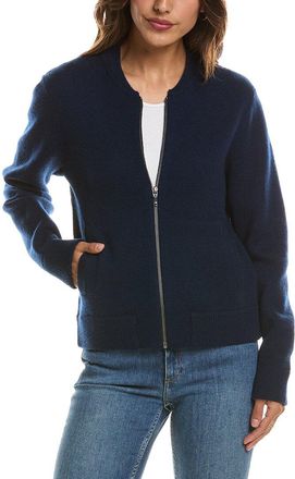 Fort&eacute; Cashmere Zip 100% Cashmere Bomber Cardigan