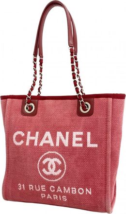 Chanel Pink Canvas Tote Bag (Pre-Owned)