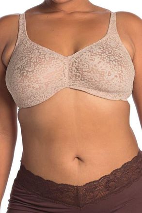 Wacoal Halo Lace Full Figure Underwire Bra in Toast at Nordstrom, Size 40Ddd