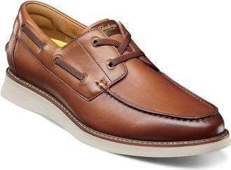Florsheim Launch Moc Toe Lace-Up Boat Shoe in Cognac Multi at Nordstrom, Size 10.5