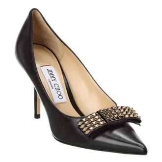 Jimmy Choo London Love Bow 85 Leather Pumps, Brand Size 35.5 ( US Size 5.5 )