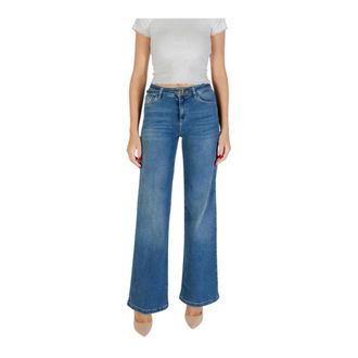 Liu Jo Wide Jeans, female, Blue, Size: W32 L32 High-Waisted Straight Leg Jeans
