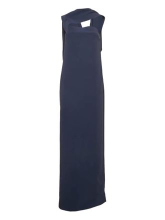 Balenciaga Maxi-jurk met gedrapeerd detail - Blauw