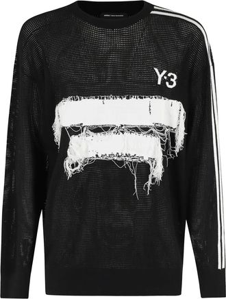 Yohji Yamamoto Felpa con applicazione - Nero