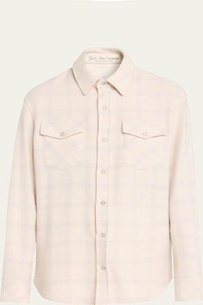 God's True Cashmere Clarity Ombre Plaid Cashmere Flannel Shirt