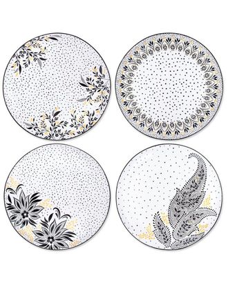 Portmeirion Set Of 4 Artisanne Noir Dinner Plates