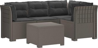 vidaXL Sof&aacute; De Jard&iacute;n Para 4 Personas Con Cojines Y Dise&ntilde;o De Rattan Vidaxl