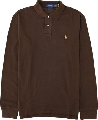 Polo Ralph Lauren Brown Long-Sleeve Cotton Polo Shirt