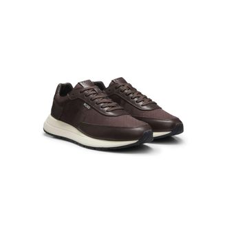 BOSS Monogram sneakers with leather trim and EVA rubber sole