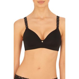 Natori Pure Luxe Wireless T-Shirt Bra in Black at Nordstrom, Size 34Ddd