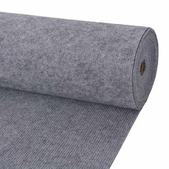 vidaXL Alfombra Gris 1,2 X 20 M Poli&eacute;ster Vidaxl