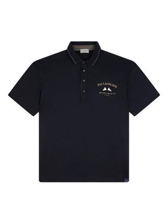 Paul & Shark embroidered polo shirt - men - Lyocell/Virgin Wool - 6XL - Blue