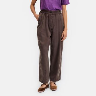 La Redoute Collections Wijde broek met plooien en elastische tailleband