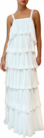 L&rsquo;Id&eacute;e Classique Square Neck Gown In Blanc Crepe