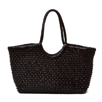Dragon Diffusion Nantucket Cactus Weave Handwoven Buffalo Leather Tote Bag