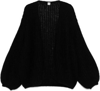 Toteme puff-sleeve cardigan - women - Mohair/Wool/Recycled Polyamide - S - Black