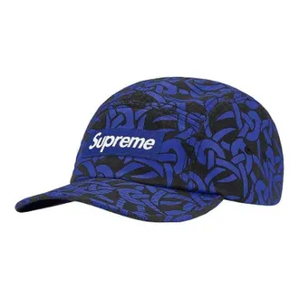 SUPREME Celtic Knot Camp Cap Blue Black White SUP-FW21-072