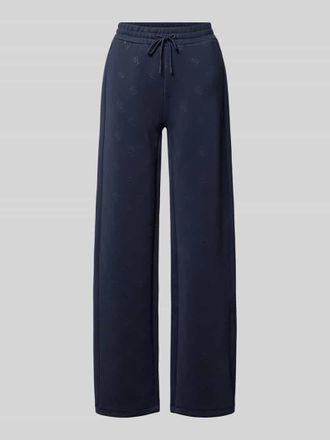 Guess Wide Fit Sweatpants mit Allover-Logo-Print Modell Calista in Marine, Gr&ouml;&szlig;e XL