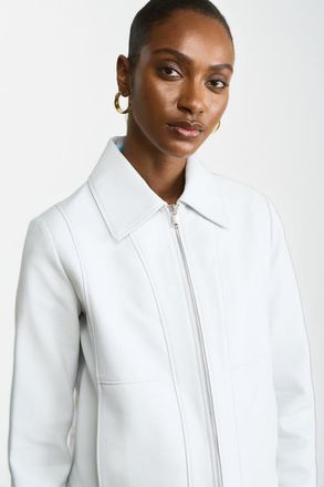 FURNIQ Daisy Leather Jacket in White at Nordstrom, Size X-Small