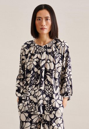 Seidensticker Tunika SEIDENSTICKER Schwarze Rose, Damen, Gr. 40, blau (marineblau), 100% Viskose, gebl&uuml;mt, Tuniken Tunika