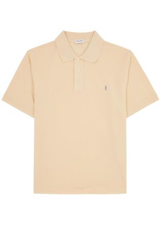 Saint Laurent Logo-embroidered Piqué Cotton-blend Polo Shirt - Yellow - Xxl