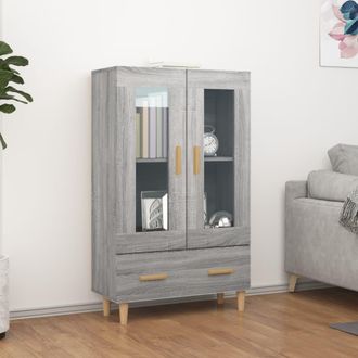 vidaXL Vidaxl - Aparador Alto De Madera Contrachapada Gris Sonoma 70x31x115 Cm