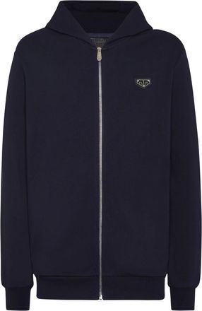 Philipp Plein Hoodies & sweatvesten, Heren, Blauw, M, Katoen, Hoodie Sweatjacket LS Iconic Plein