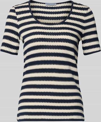 More & More More & More Strickshirt mit Rundhalsausschnitt in Marine, Gr&ouml;&szlig;e 34