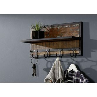 Massivmoebel24 NATURE OF SPIRIT 83 Appendiabiti da parete in legno riciclato laccato / multicolore 61x14x31
